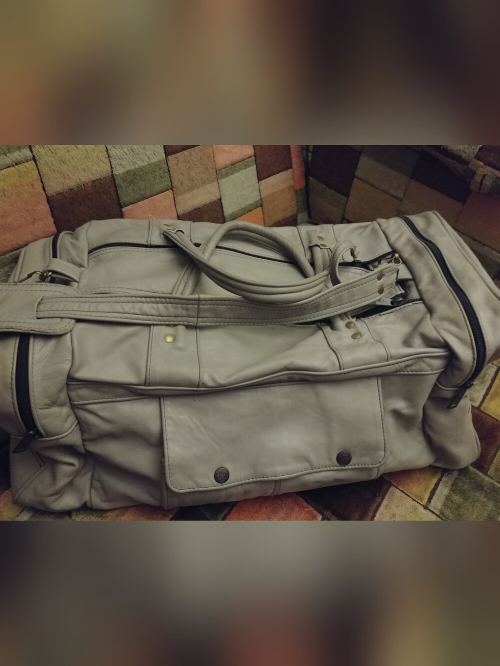 Men's Gray Weekender Duffel Bag - Classic Travel Tote